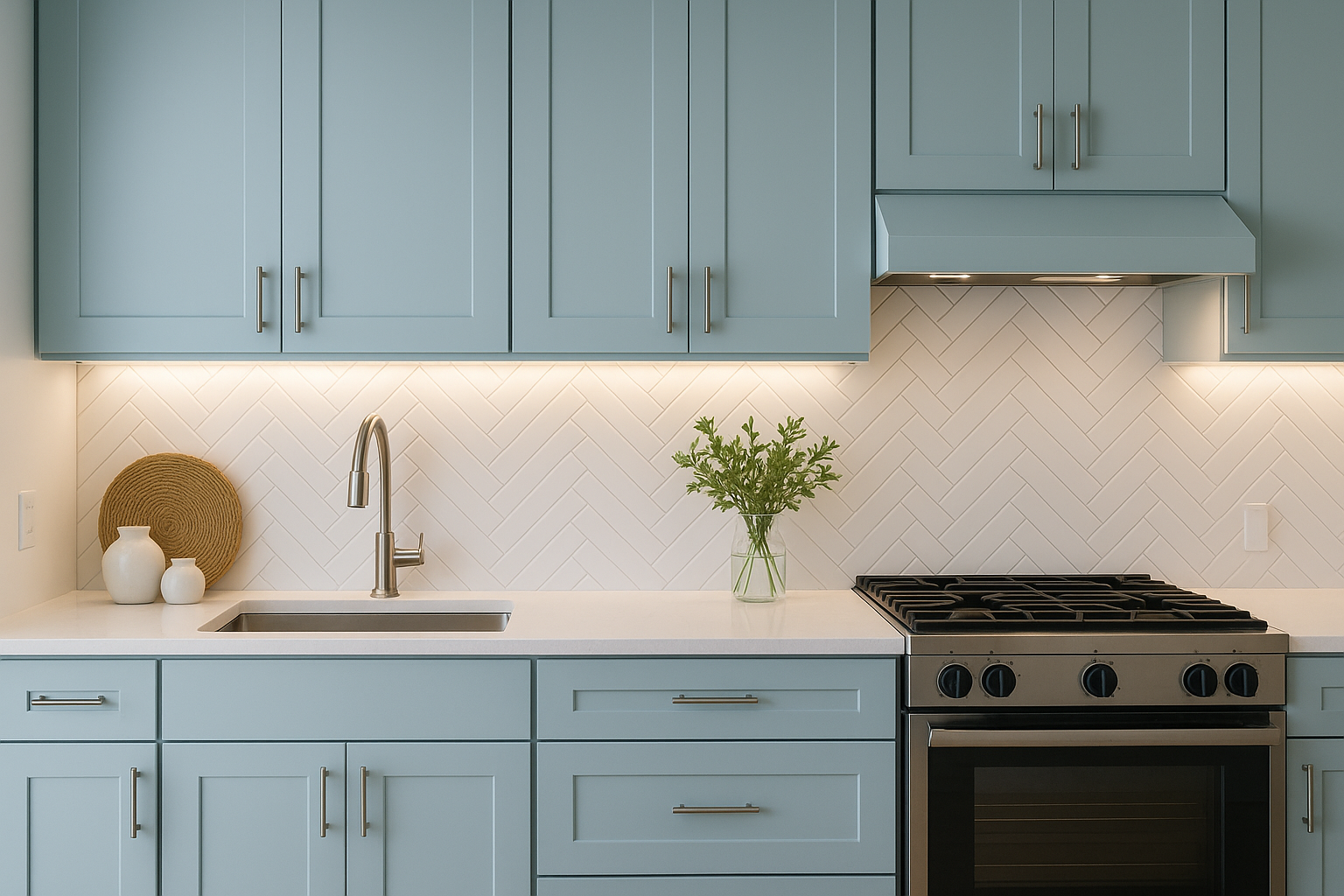 Modern kitchen remodel with island and pendant lights