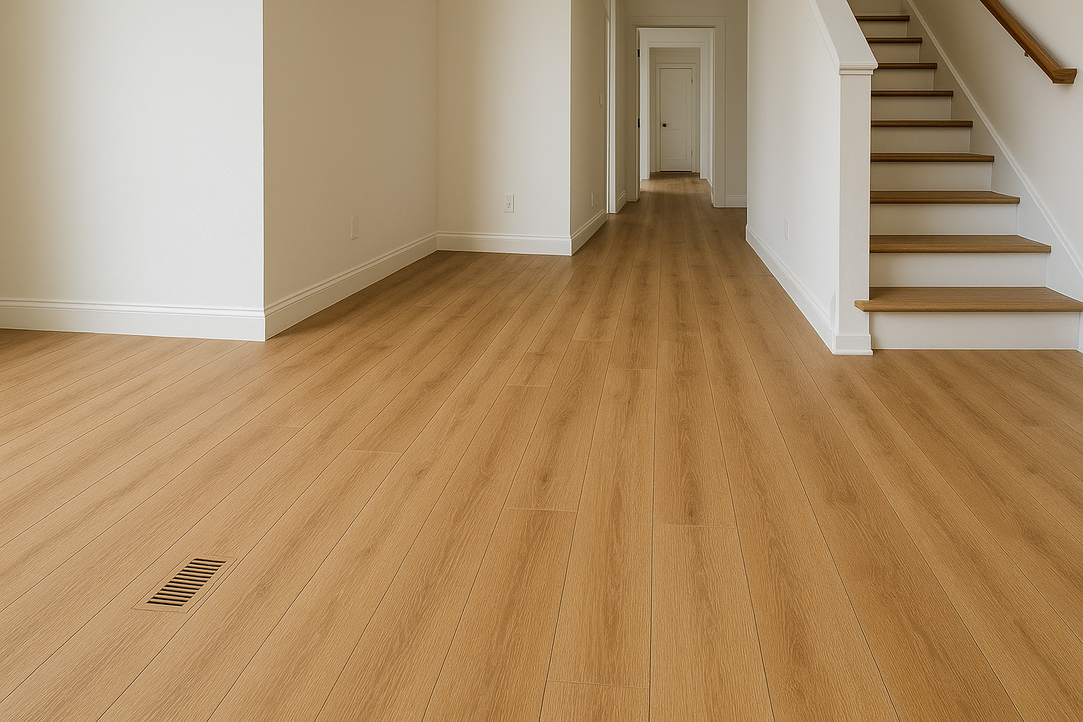 Luxury vinyl plank flooring close-up